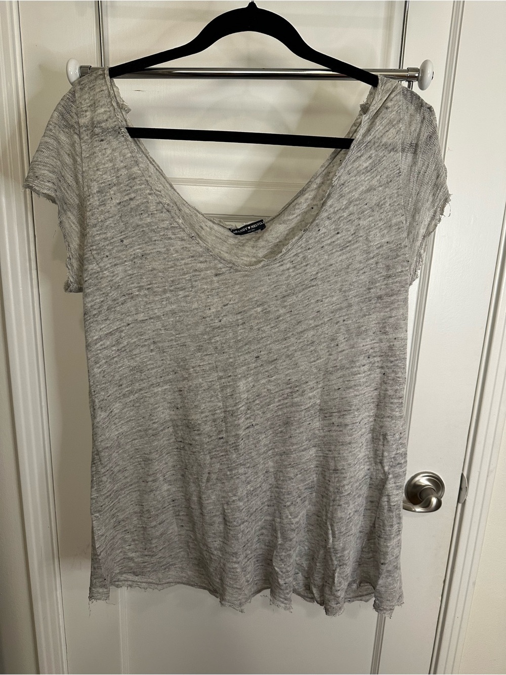 Brandy Melville Light Gray Relaxed Short Sleeve T-Shirt